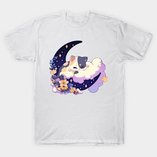 Kawaii Sleepy Cat Adorable Cat Cute Gift  For Cat Lover T-Shirt